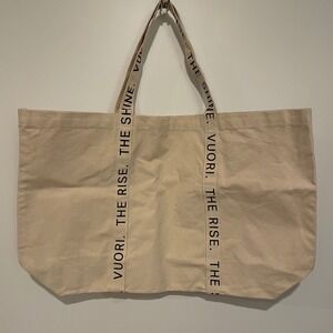 Vuori The Rise The Shine Tote Bag Oversized Reusable‎ Shopper Canvas Carryall